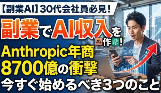 副業でAI収入を作りたい30代会社員へ:Anthropic年商8700億円時代に今すぐ始めるべき3つのこと