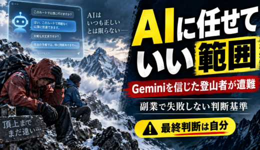 Geminiを信じた登山者が遭難した話から学ぶ、副業でAIに「任せていい範囲」の見極め方